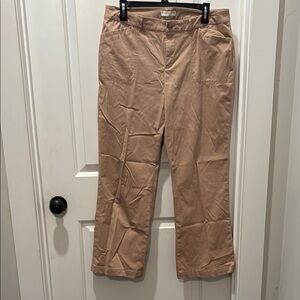 Coldwater Creek Tan Wide Leg Pants Smooth Cotton